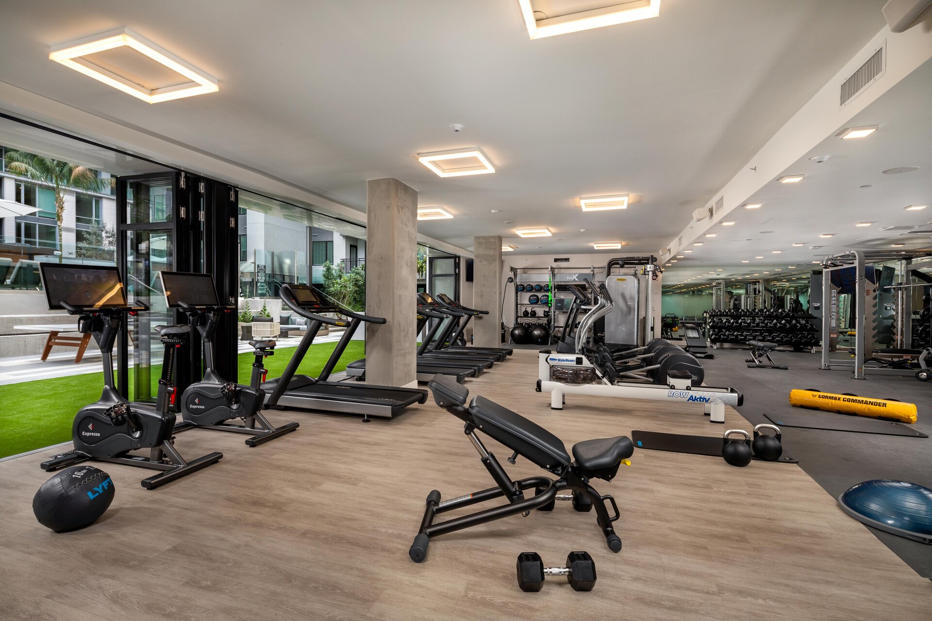 Fitness center with indoor and outdoor access